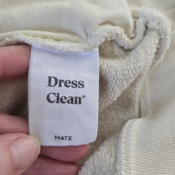 MATE The Label Organic Fleece Quarter Zip Sweatshirt Womens Medium Bone Relaxed - Picture 11 of 15